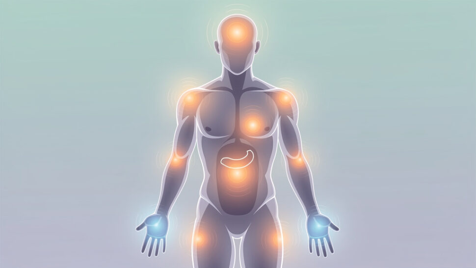 Vliv úzkosti na tělo - ilustrace fyzických projevů úzkosti